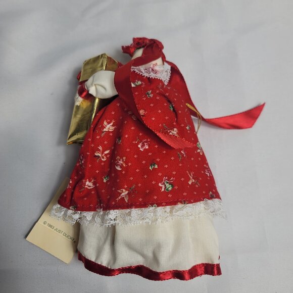 1983 Just Ducky "A Christmas Present by Jo Porcelain Duck Doll with Clothing NEW - Picture 11 of 13